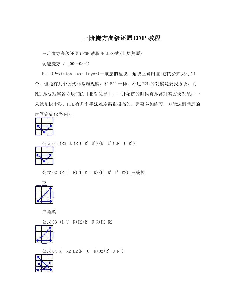 三阶魔方高级还原CFOP教程