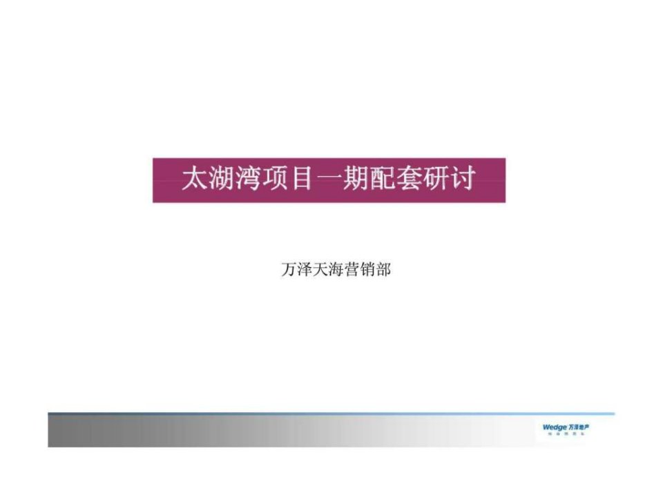 万泽太湖湾商业地产项目一期配套规划方案