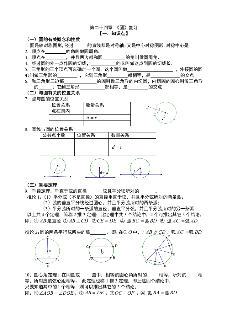 24章圆复习学案