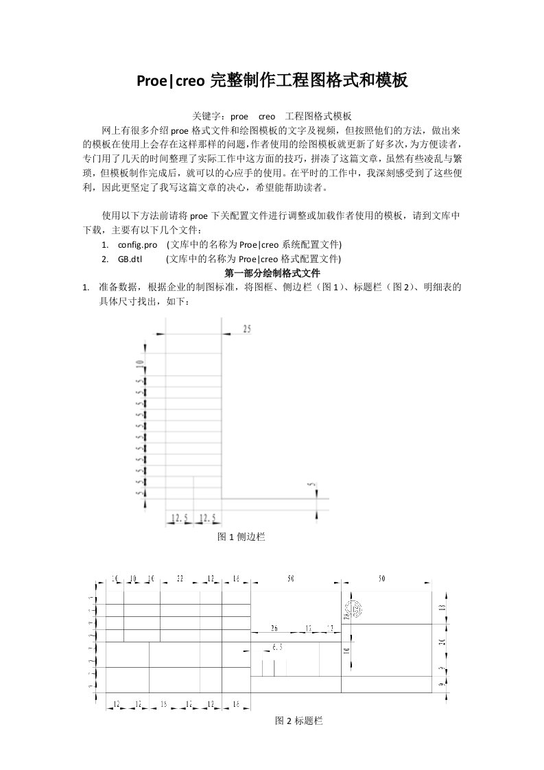 Proe-creo完整制作工程图格式和模板