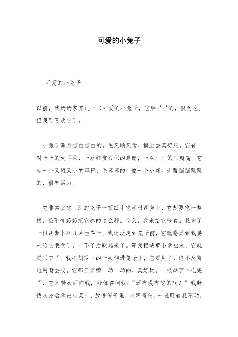 可爱的小兔子