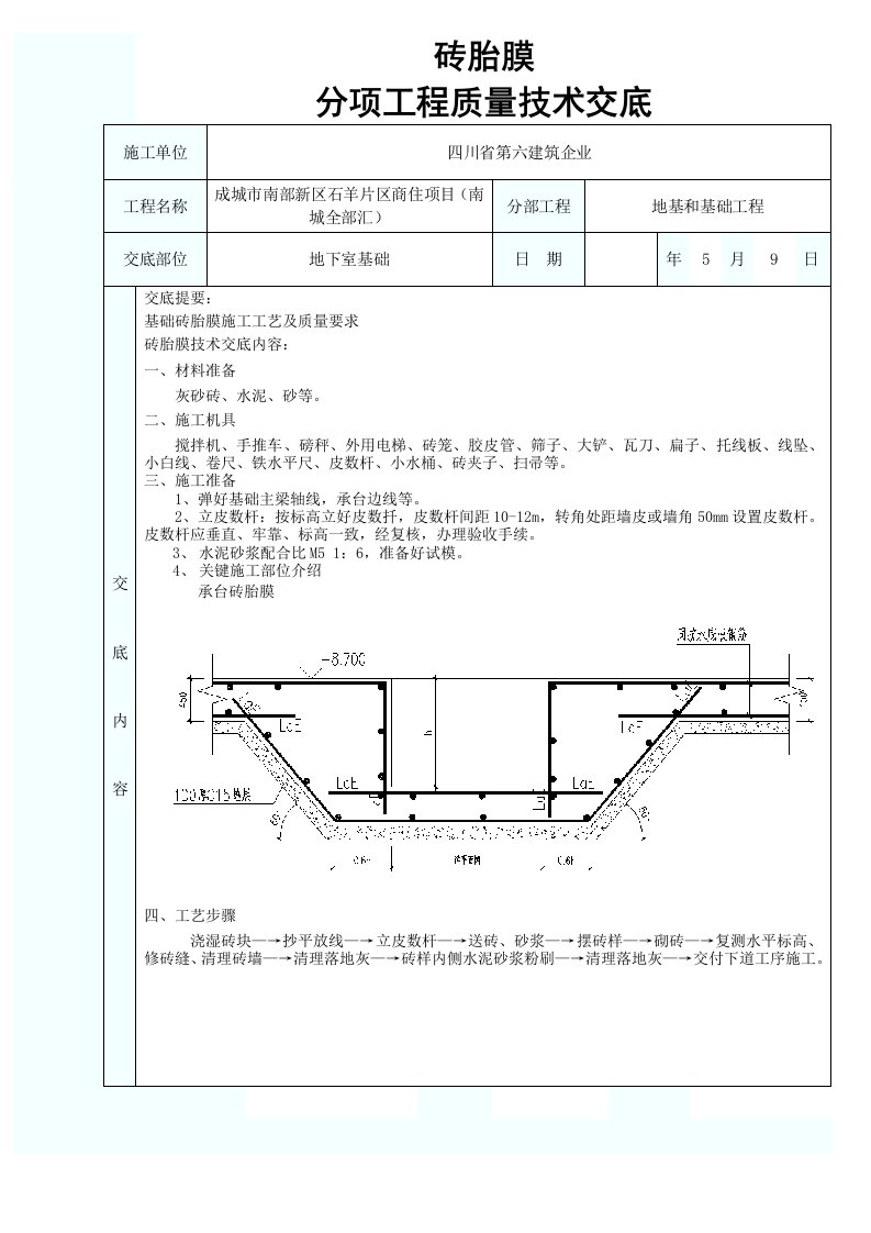 2021年砖胎膜技术交底样本