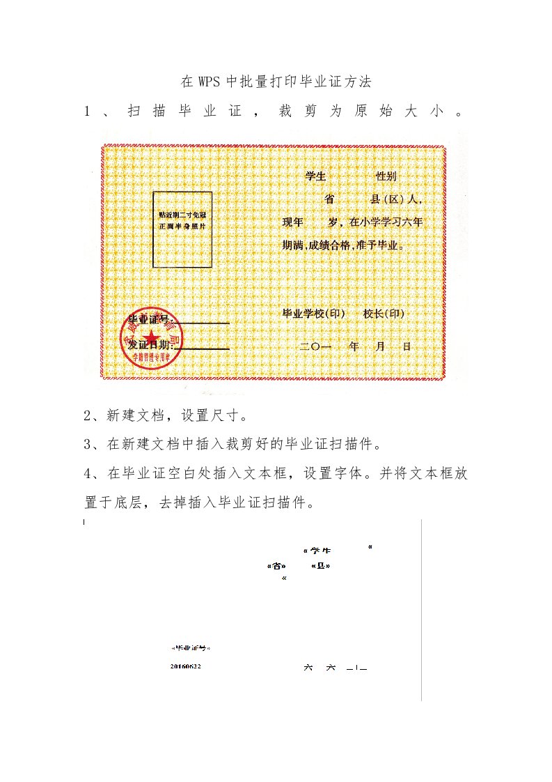 批量打印毕业证步骤