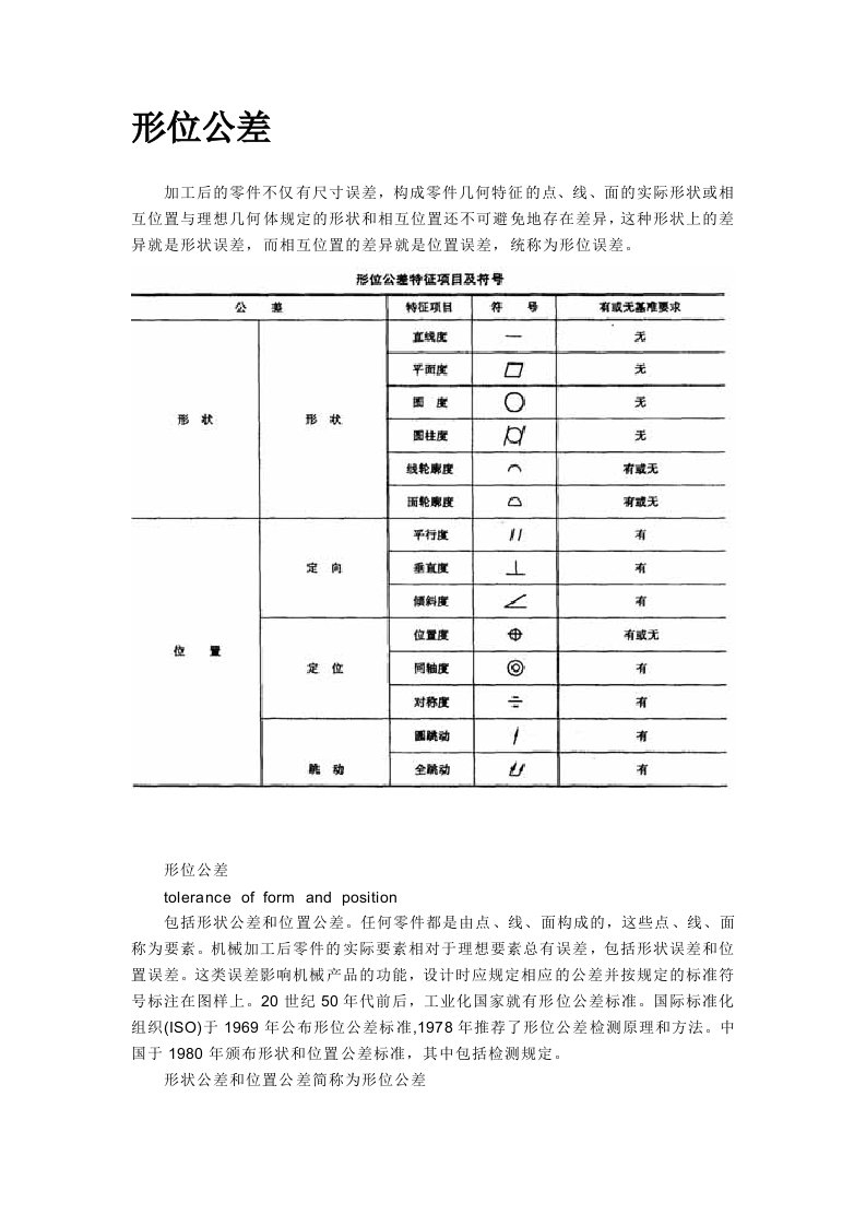 机械专业形位公差表