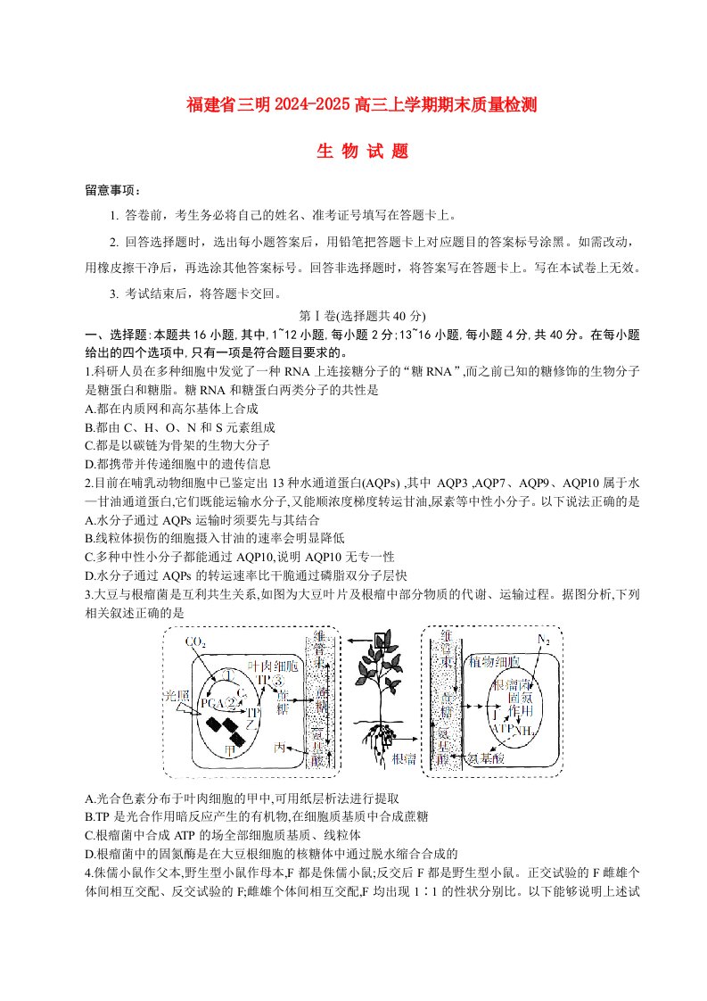 福建省三明2024