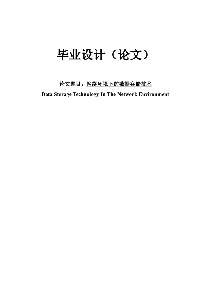 网络环境下的数据存储技术