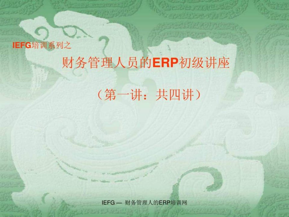 财务管理人员的ERP初级讲座1ppt课件