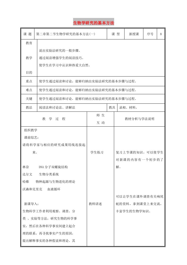 七年级生物上册