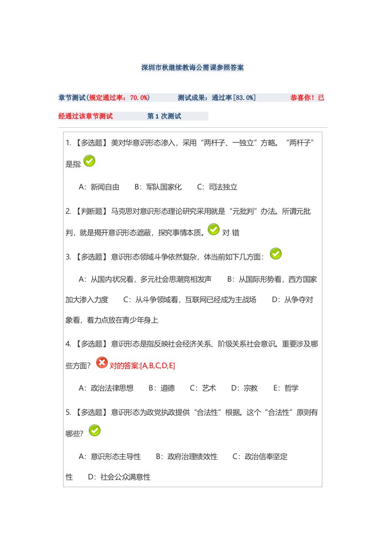 2021年继续教育公需课参考答案