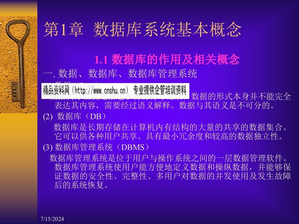 数据库系统基本概念及其设计