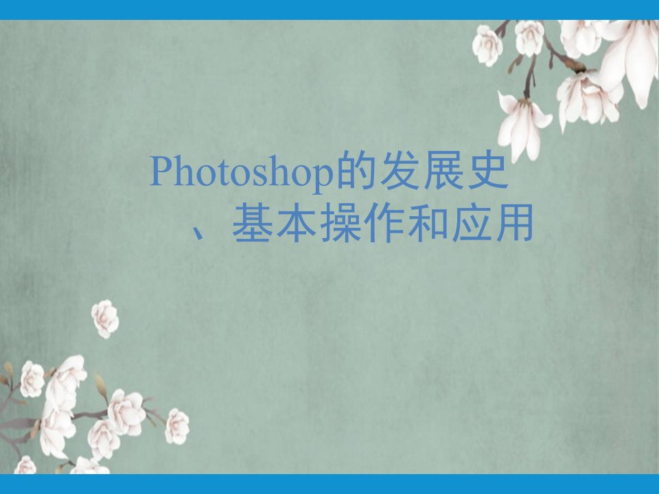 Photoshop的发展史、基本操作和应用