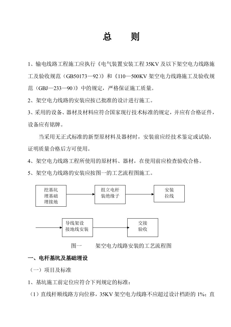 35KV以下架空电力线路施工监理细则