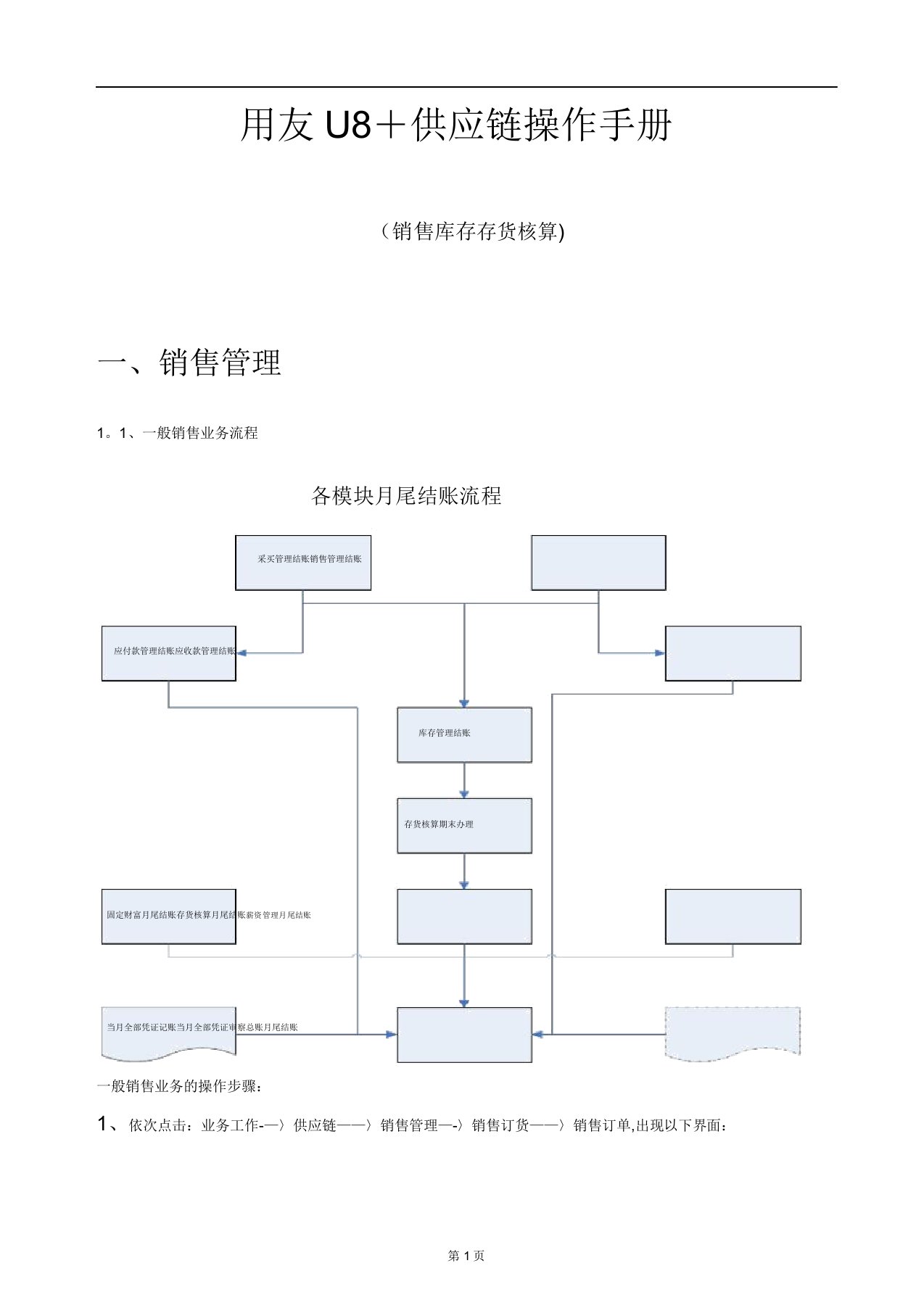 用友U8+供应链操作手册