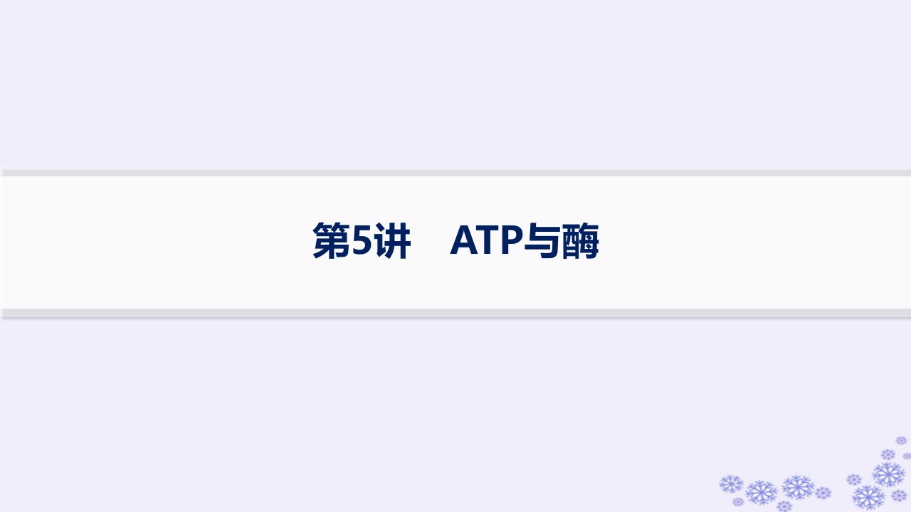 适用于新高考新教材浙江专版2025届高考生物一轮总复习第2单元细胞的代谢第5讲ATP与酶课件浙科版