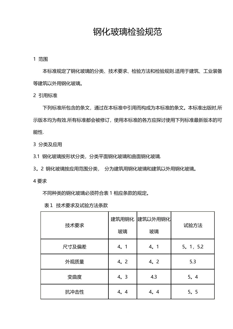 钢化玻璃检验标准