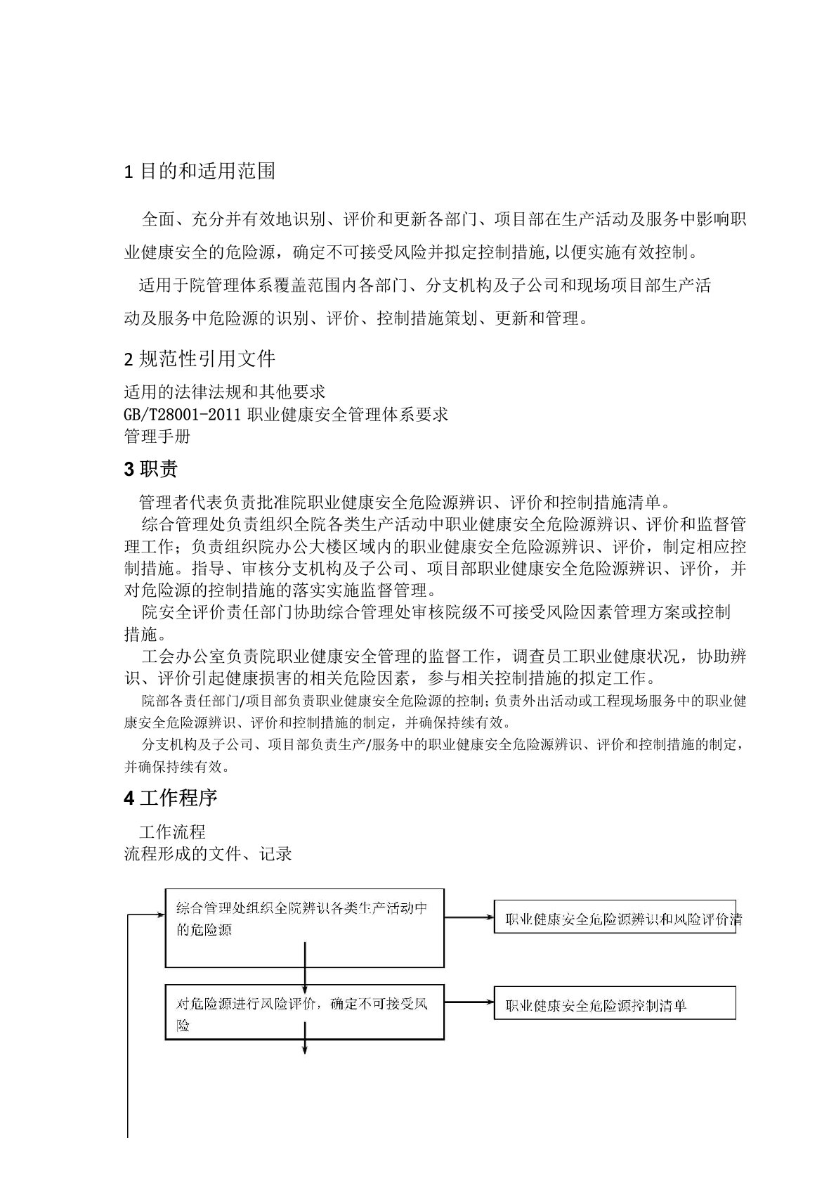 职业健康安全危险源辨识与风险评价程序