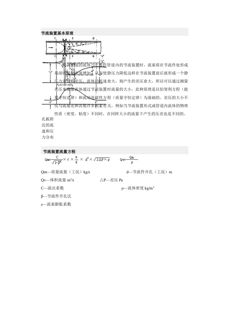 节流装置基本原理