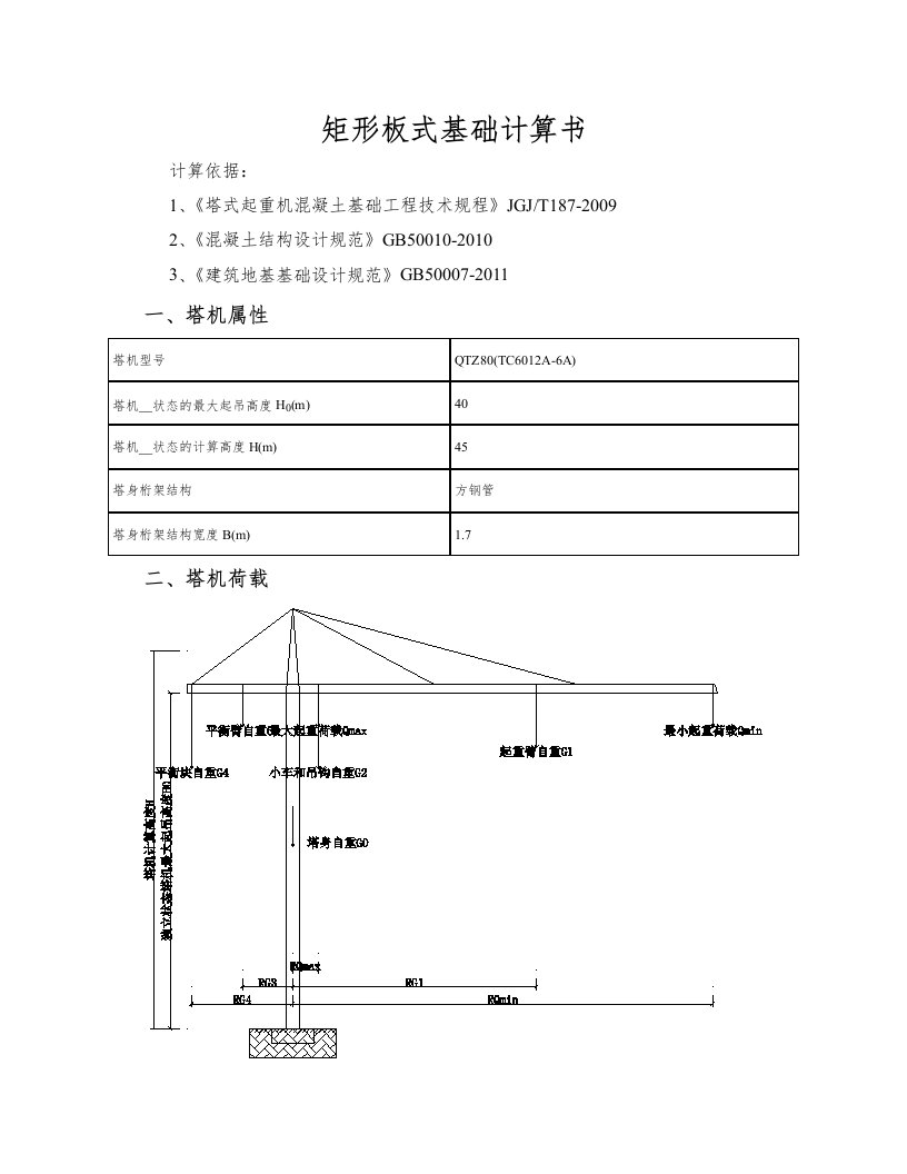 塔吊地基承载力计算