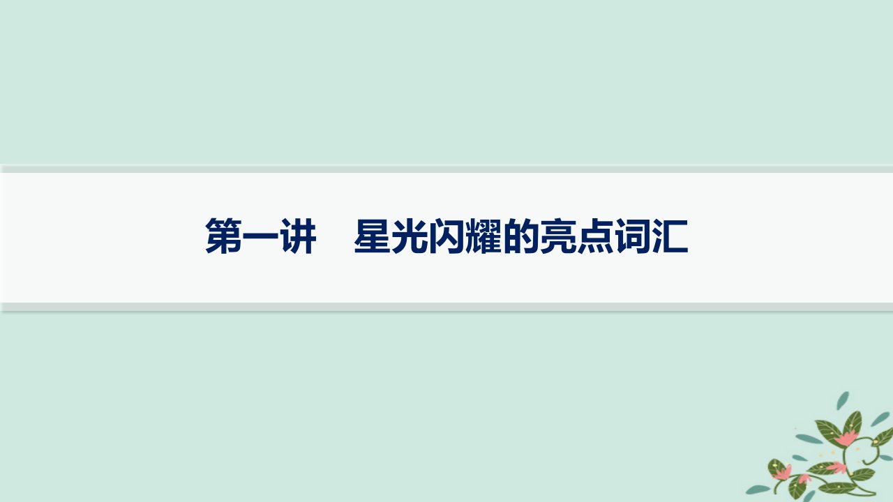 适用于新高考新教材备战2025届高考英语一轮总复习写作专项提升Step2第1讲星光闪耀的亮点词汇课件外研版