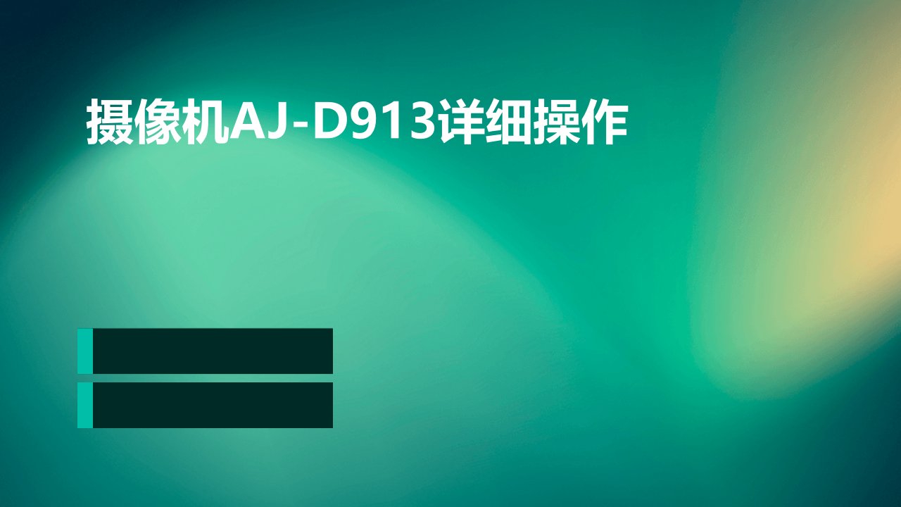 摄像机AJ-D913详细操作