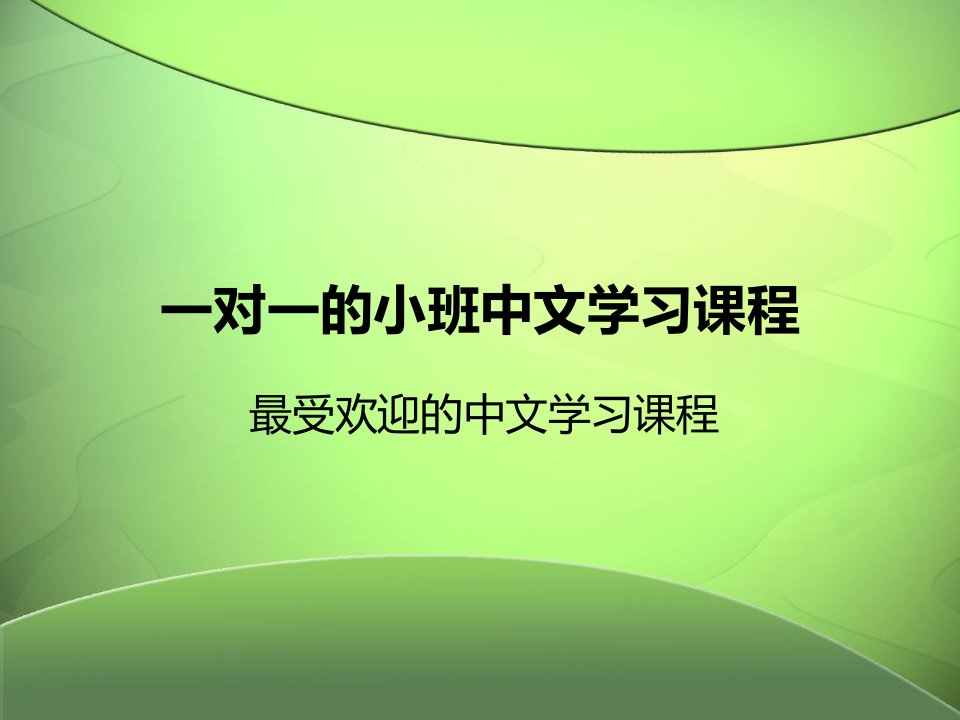 一对一的小班中文学习课程ppt课件