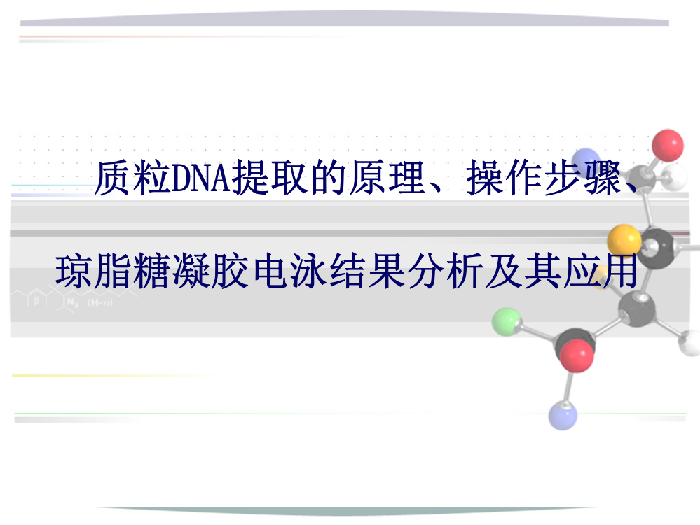 质粒DNA提取原理、步骤、凝胶电泳分析及其应用