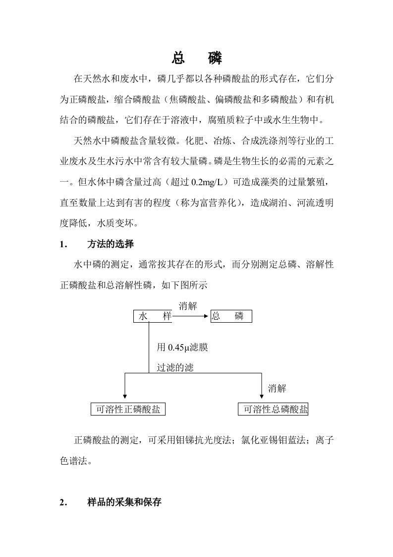 总磷测定方法