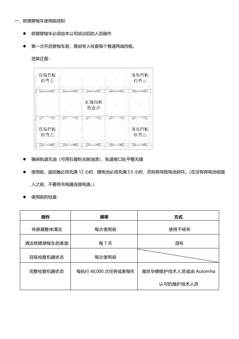 穿梭车使用说明