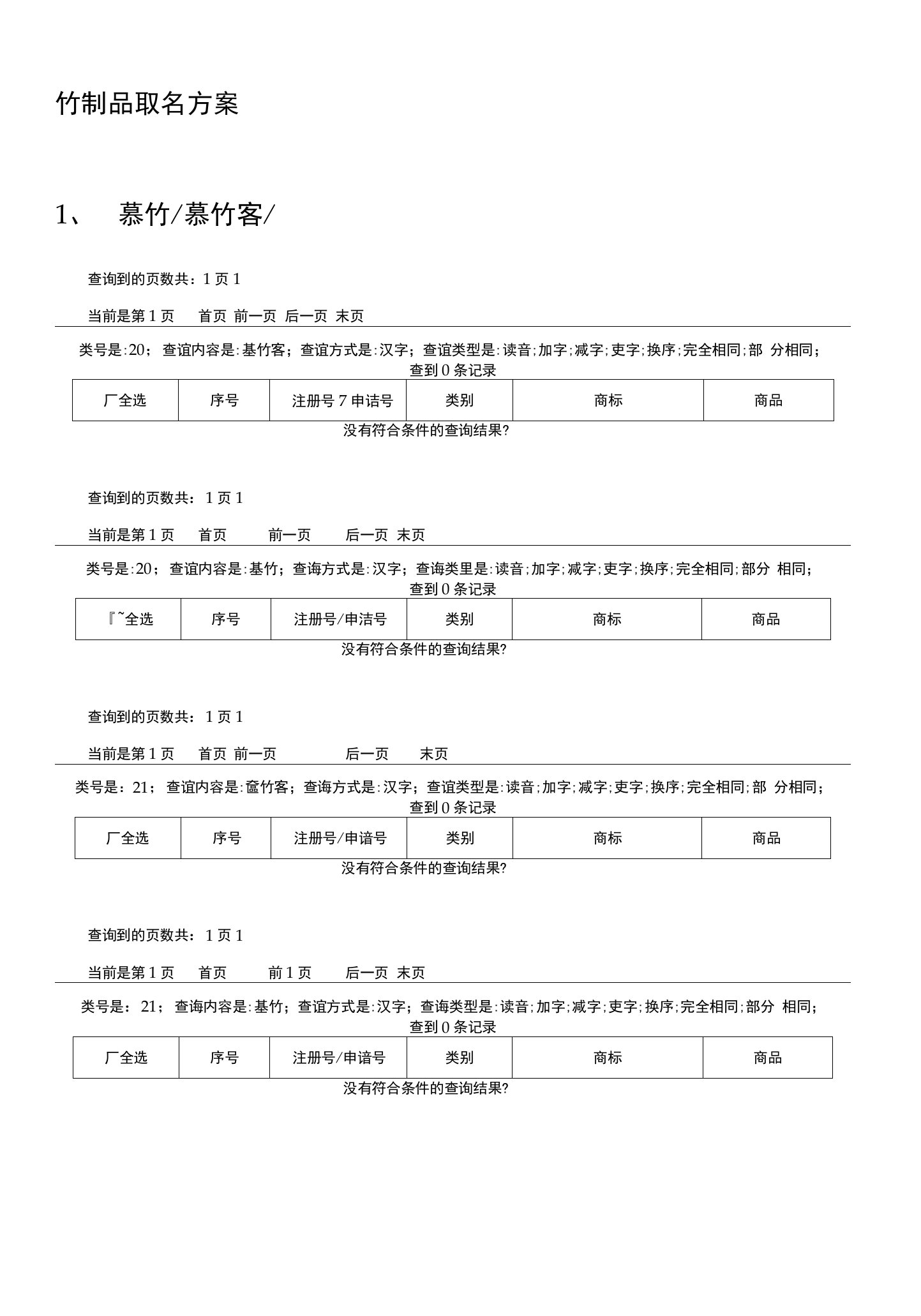 竹制品取名方案