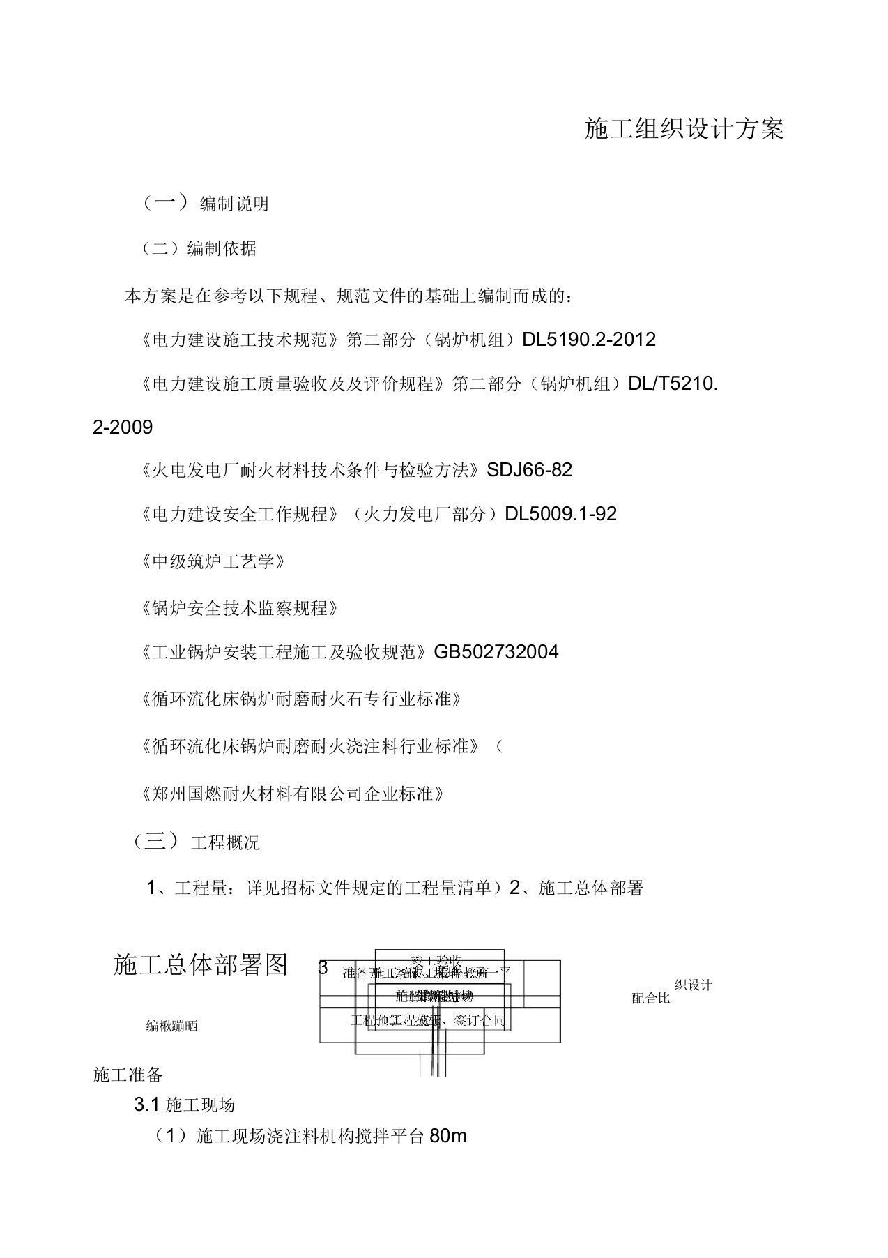 锅炉浇注料施工方案