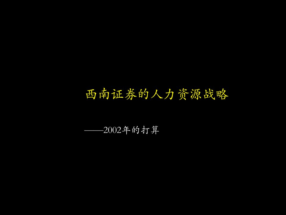 麦肯锡西南证券人力资源战略咨询报告