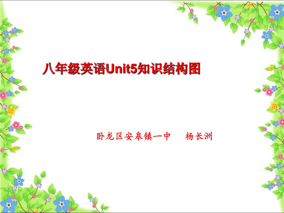 八年级Unit5知识结构图