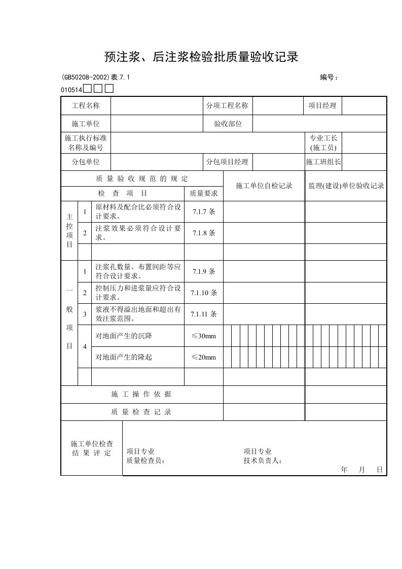 产品质量验收表格大全395