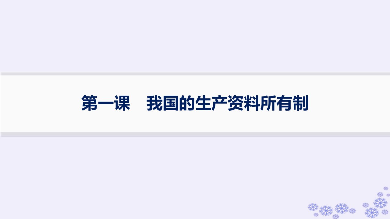 适用于新高考新教材备战2025届高考政治一轮总复习必修2第一单元生产资料所有制与经济体制第1课我国的生产资料所有制课件