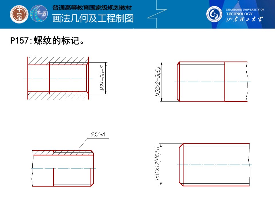 画法几何及工程制图习题集机械类第3版王兰美第9章联接件与传动件p156164新