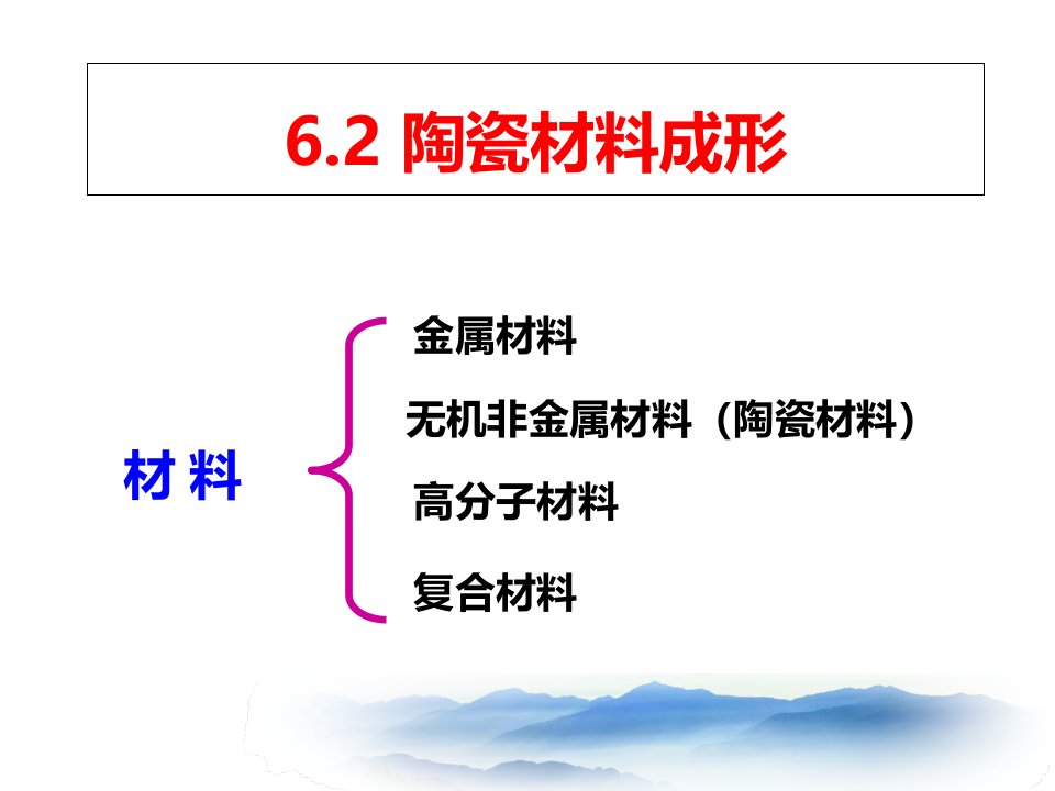 6.2陶瓷材料的成形资料课件