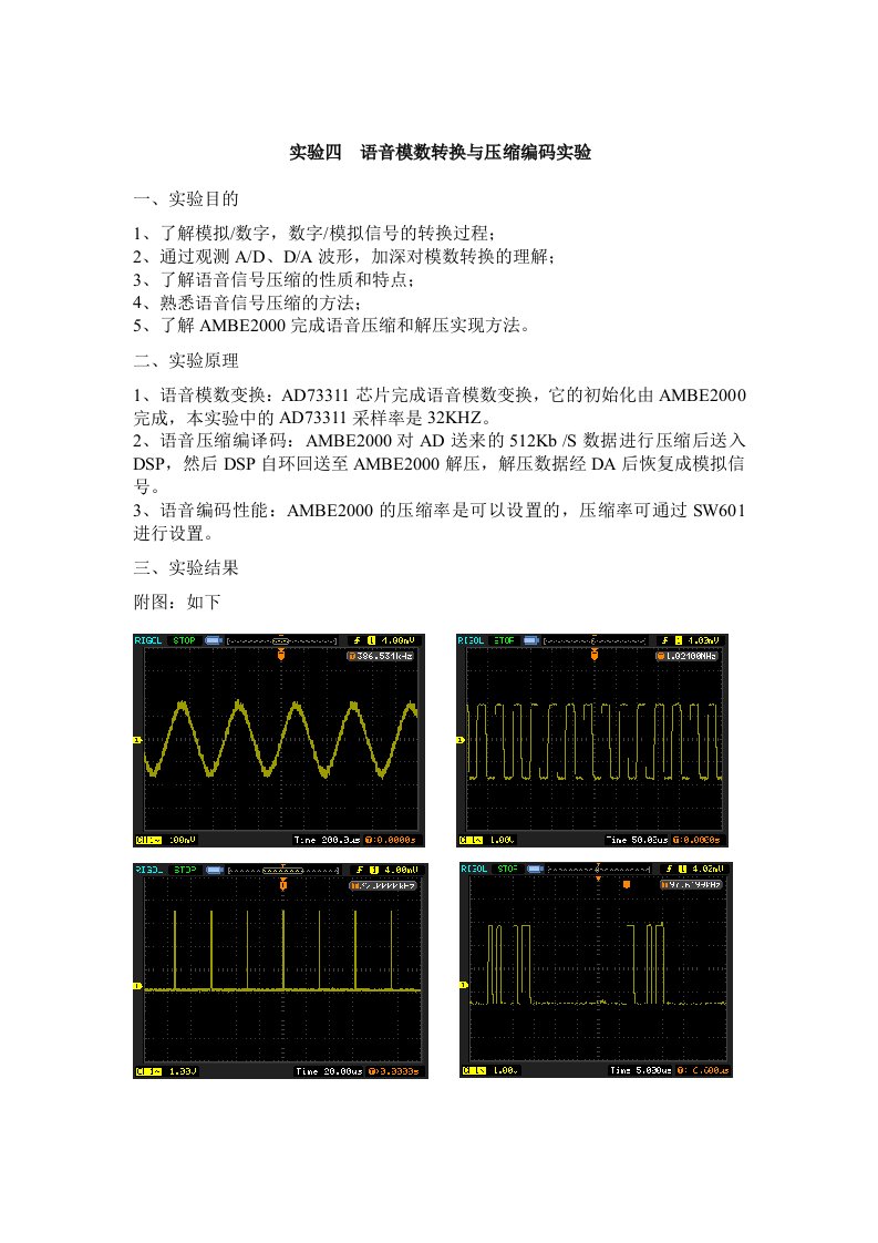 语音模数转换与压缩实验