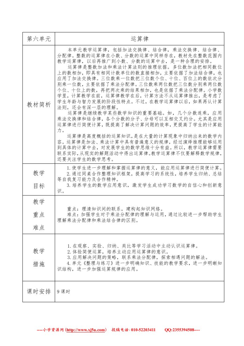 2018学年（苏教版）四年级下册数学第六单元