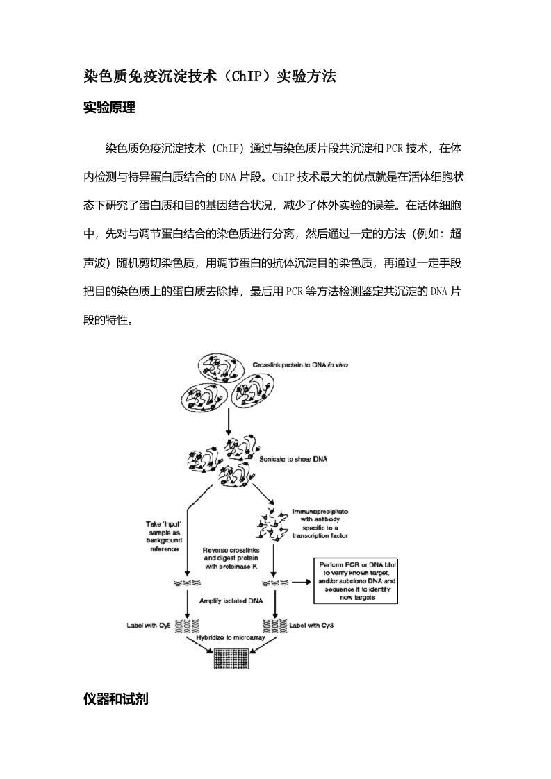 ChIP原理和实验方法