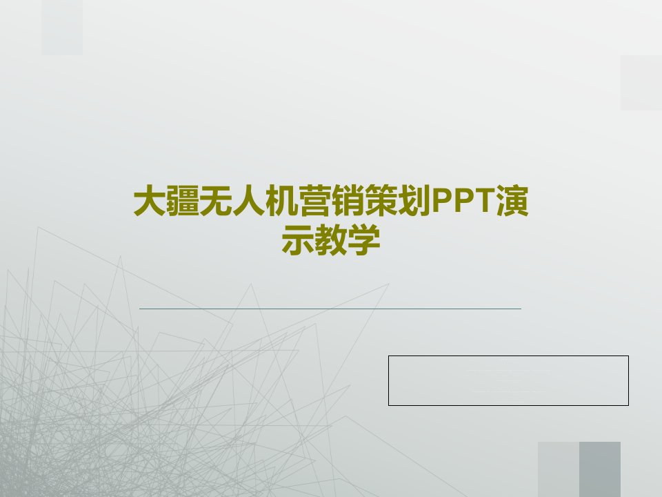 大疆无人机营销策划PPT演示教学21页文档