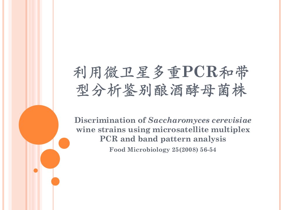 利用微卫星多重PCR和带型分析鉴别酿酒酵母菌株