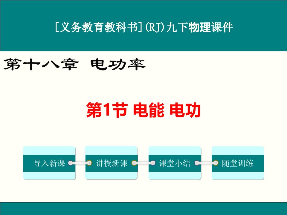 人教版九年级物理《电能-电功》ppt课件