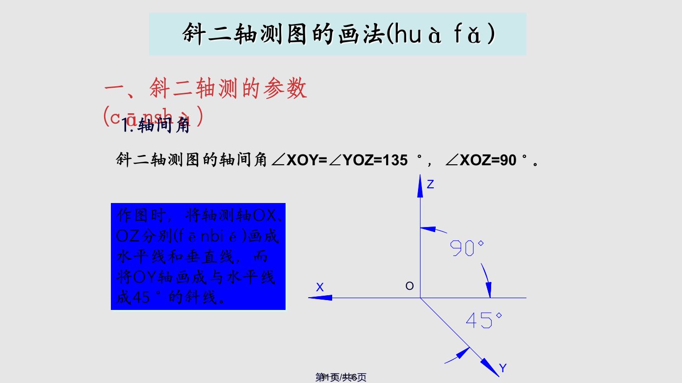 斜二轴测图的画法学习教案