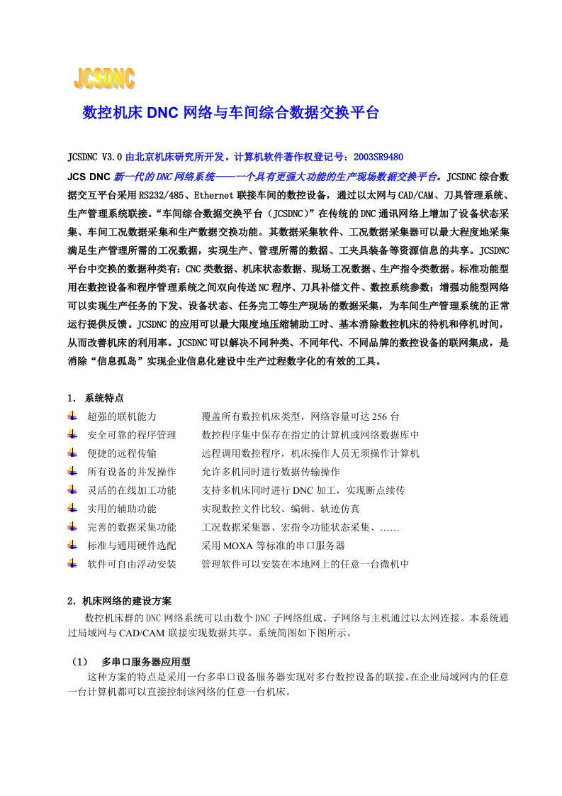 精选数控机床DNC网络与车间综合数据交换平台