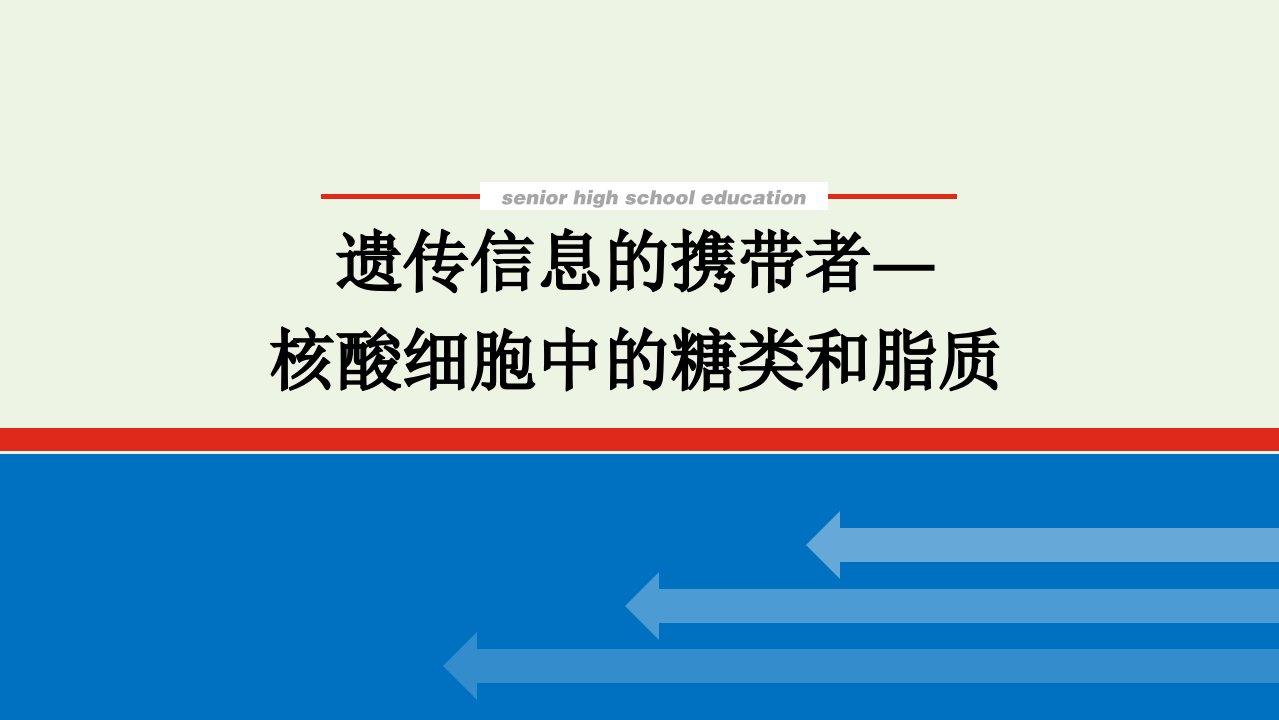 2022届新教材高考生物一轮复习第一单元走近细胞及组成细胞的分子4核酸是遗传信息的携带者__细胞中的糖类和脂质课件必修1