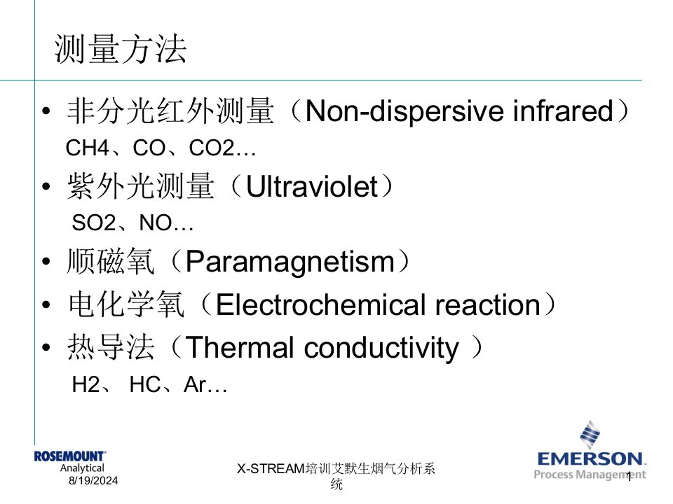 2020年X-STREAM培训艾默生烟气分析系统