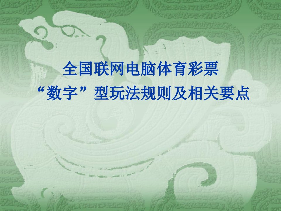 全国电脑体育彩票数字型玩法规则及相关要点(25页)-工艺技术