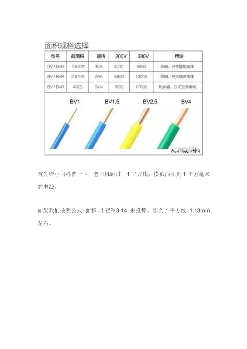 1、1.5、2.5、4、6平线可以负荷多少瓦