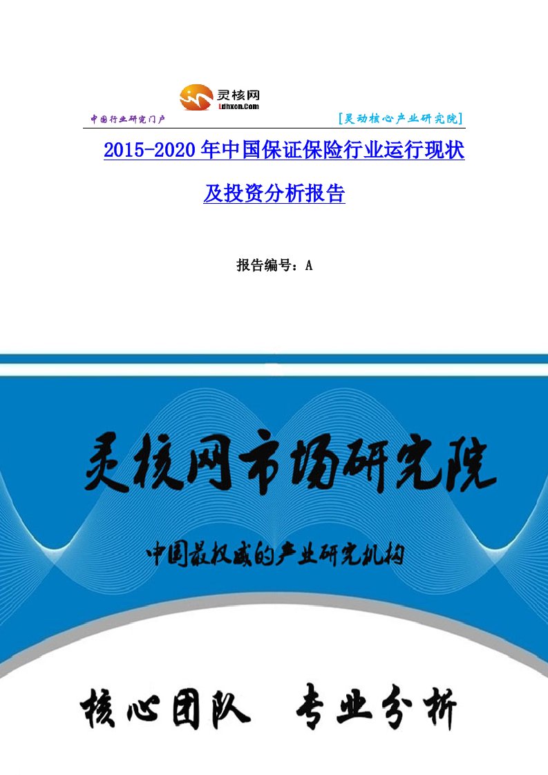 中国保证保险行业市场分析与发展趋势研究报告灵核网