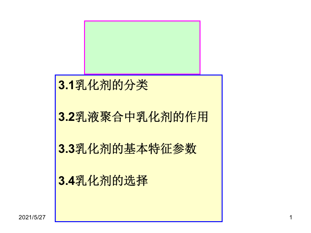 《乳液聚合》课件——第三章乳化剂